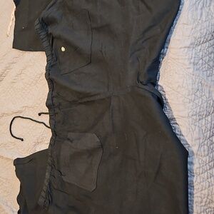 King Size,Knocarounds,Mens Pants  5XL 38 Black &  Elastic Waist Tie Front